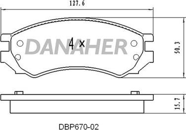 Danaher DBP670-02 - Kit de plaquettes de frein, frein à disque cwaw.fr