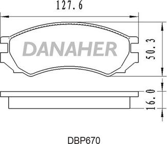 Danaher DBP670 - Kit de plaquettes de frein, frein à disque cwaw.fr