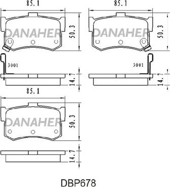 Danaher DBP678 - Kit de plaquettes de frein, frein à disque cwaw.fr