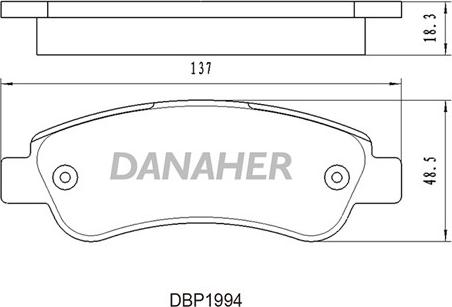 Danaher DBP1994 - Kit de plaquettes de frein, frein à disque cwaw.fr