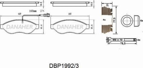 Danaher DBP1992/3 - Kit de plaquettes de frein, frein à disque cwaw.fr