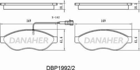 Danaher DBP1992/2 - Kit de plaquettes de frein, frein à disque cwaw.fr