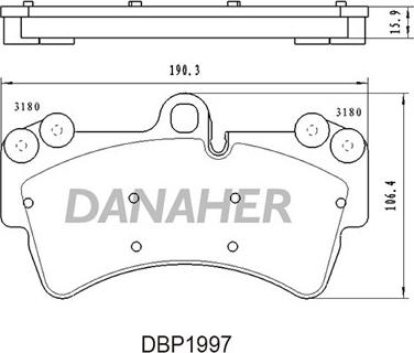 Danaher DBP1997 - Kit de plaquettes de frein, frein à disque cwaw.fr