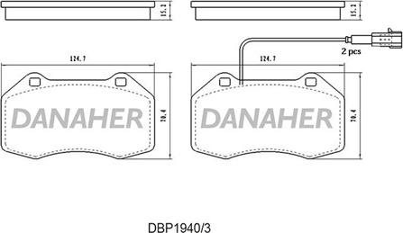 Danaher DBP1940/3 - Kit de plaquettes de frein, frein à disque cwaw.fr