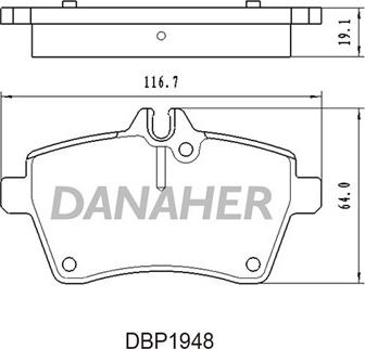 Danaher DBP1948 - Kit de plaquettes de frein, frein à disque cwaw.fr