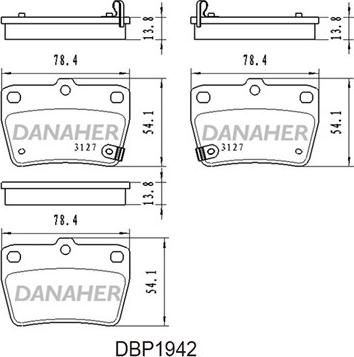 Danaher DBP1942 - Kit de plaquettes de frein, frein à disque cwaw.fr