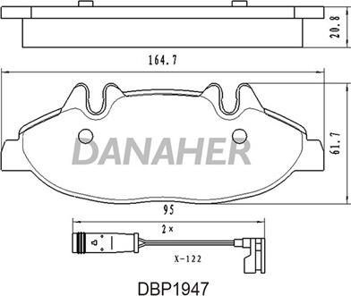 Danaher DBP1947 - Kit de plaquettes de frein, frein à disque cwaw.fr