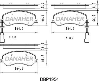 Danaher DBP1954 - Kit de plaquettes de frein, frein à disque cwaw.fr