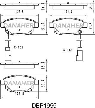 Danaher DBP1955 - Kit de plaquettes de frein, frein à disque cwaw.fr