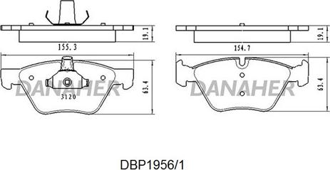 Danaher DBP1956/1 - Kit de plaquettes de frein, frein à disque cwaw.fr