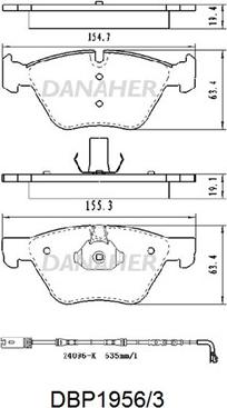 Danaher DBP1956/3 - Kit de plaquettes de frein, frein à disque cwaw.fr