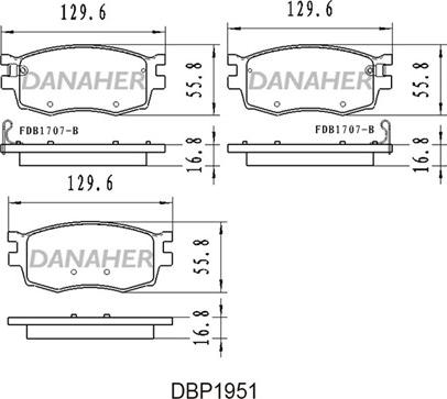 Danaher DBP195/1 - Kit de plaquettes de frein, frein à disque cwaw.fr