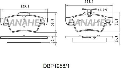 Danaher DBP1958/1 - Kit de plaquettes de frein, frein à disque cwaw.fr