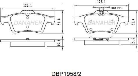 Danaher DBP1958/2 - Kit de plaquettes de frein, frein à disque cwaw.fr