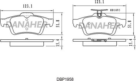 Danaher DBP1958 - Kit de plaquettes de frein, frein à disque cwaw.fr