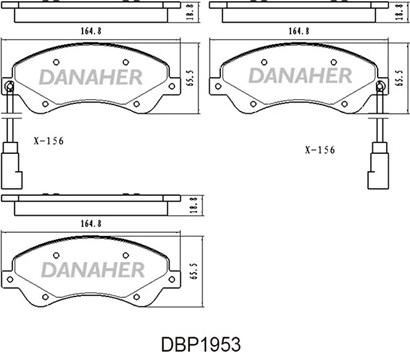 Danaher DBP1953 - Kit de plaquettes de frein, frein à disque cwaw.fr