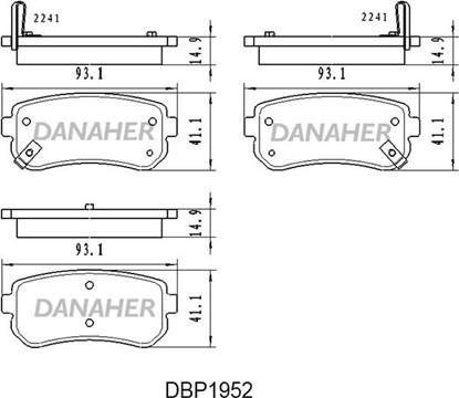 Danaher DBP1952 - Kit de plaquettes de frein, frein à disque cwaw.fr