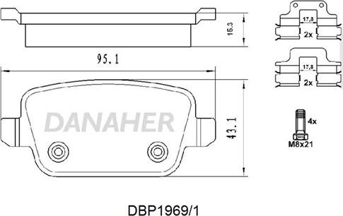 Danaher DBP1969/1 - Kit de plaquettes de frein, frein à disque cwaw.fr