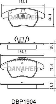 Danaher DBP1904 - Kit de plaquettes de frein, frein à disque cwaw.fr