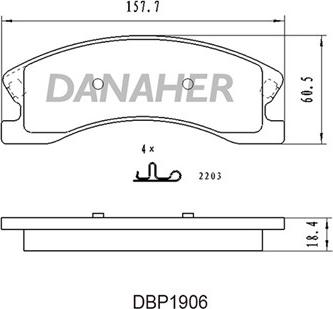 Danaher DBP1906 - Kit de plaquettes de frein, frein à disque cwaw.fr