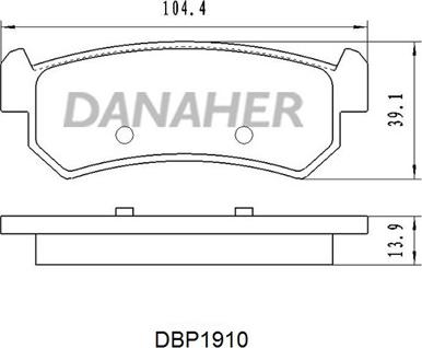 Danaher DBP1910 - Kit de plaquettes de frein, frein à disque cwaw.fr