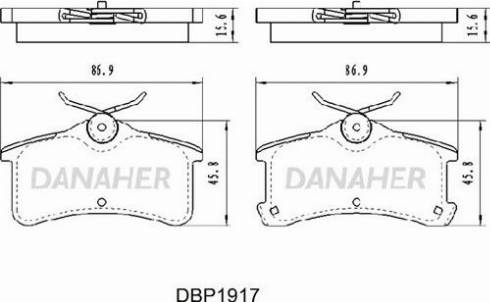 Danaher DBP1917 - Kit de plaquettes de frein, frein à disque cwaw.fr