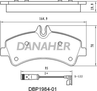 Danaher DBP1984-01 - Kit de plaquettes de frein, frein à disque cwaw.fr