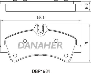 Danaher DBP1984 - Kit de plaquettes de frein, frein à disque cwaw.fr