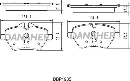 Danaher DBP1985 - Kit de plaquettes de frein, frein à disque cwaw.fr