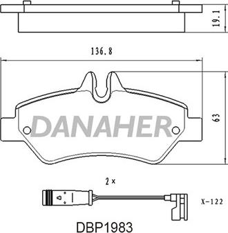 Danaher DBP1983 - Kit de plaquettes de frein, frein à disque cwaw.fr