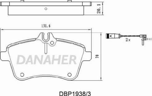 Danaher DBP1938/3 - Kit de plaquettes de frein, frein à disque cwaw.fr