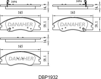 Danaher DBP1932 - Kit de plaquettes de frein, frein à disque cwaw.fr