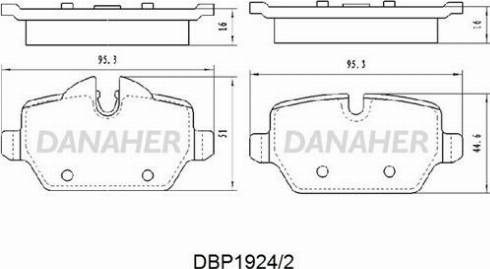 Danaher DBP1924/2 - Kit de plaquettes de frein, frein à disque cwaw.fr