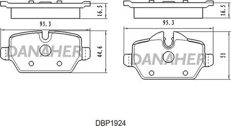 Danaher DBP1924 - Kit de plaquettes de frein, frein à disque cwaw.fr