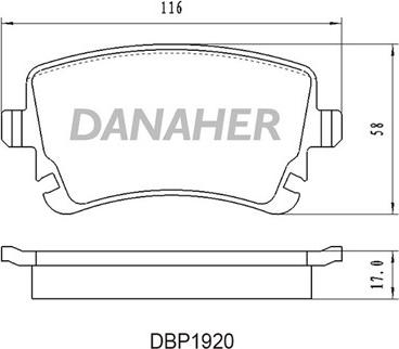 Danaher DBP1920 - Kit de plaquettes de frein, frein à disque cwaw.fr