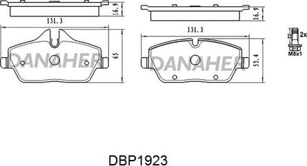 Danaher DBP1923 - Kit de plaquettes de frein, frein à disque cwaw.fr