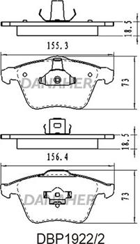 Danaher DBP1922/2 - Kit de plaquettes de frein, frein à disque cwaw.fr