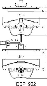 Danaher DBP1922 - Kit de plaquettes de frein, frein à disque cwaw.fr