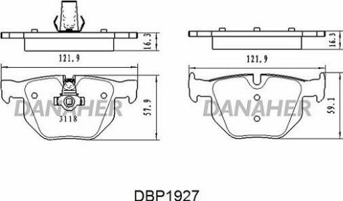 Danaher DBP1927 - Kit de plaquettes de frein, frein à disque cwaw.fr