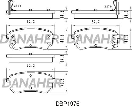 Danaher DBP1976 - Kit de plaquettes de frein, frein à disque cwaw.fr