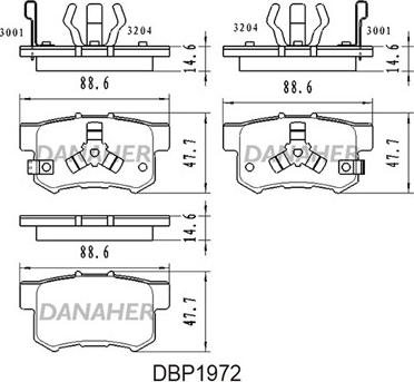 Danaher DBP1972 - Kit de plaquettes de frein, frein à disque cwaw.fr