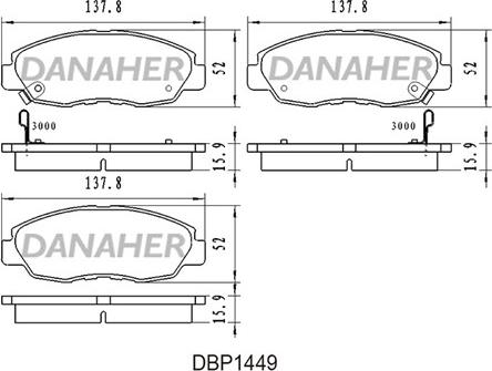 Danaher DBP1449 - Kit de plaquettes de frein, frein à disque cwaw.fr