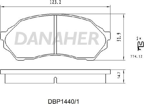 Danaher DBP1440/1 - Kit de plaquettes de frein, frein à disque cwaw.fr