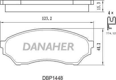 Danaher DBP1448 - Kit de plaquettes de frein, frein à disque cwaw.fr