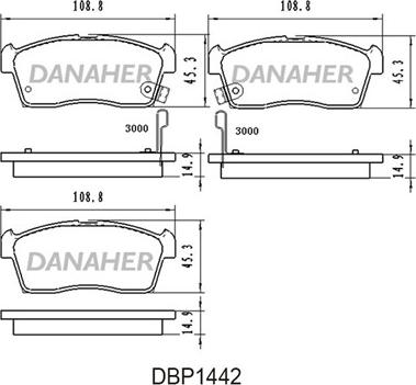 Danaher DBP1442 - Kit de plaquettes de frein, frein à disque cwaw.fr