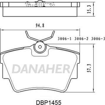 Danaher DBP1455 - Kit de plaquettes de frein, frein à disque cwaw.fr