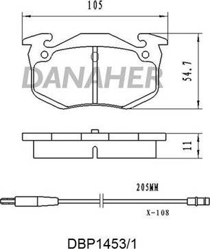 Danaher DBP1453/1 - Kit de plaquettes de frein, frein à disque cwaw.fr