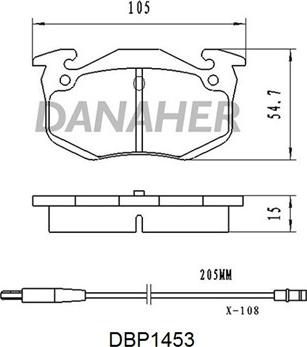 Danaher DBP1453 - Kit de plaquettes de frein, frein à disque cwaw.fr