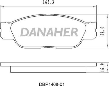 Danaher DBP1468-01 - Kit de plaquettes de frein, frein à disque cwaw.fr