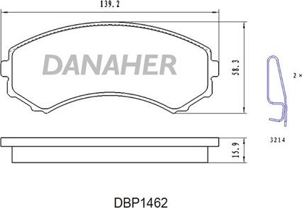 Danaher DBP1462 - Kit de plaquettes de frein, frein à disque cwaw.fr